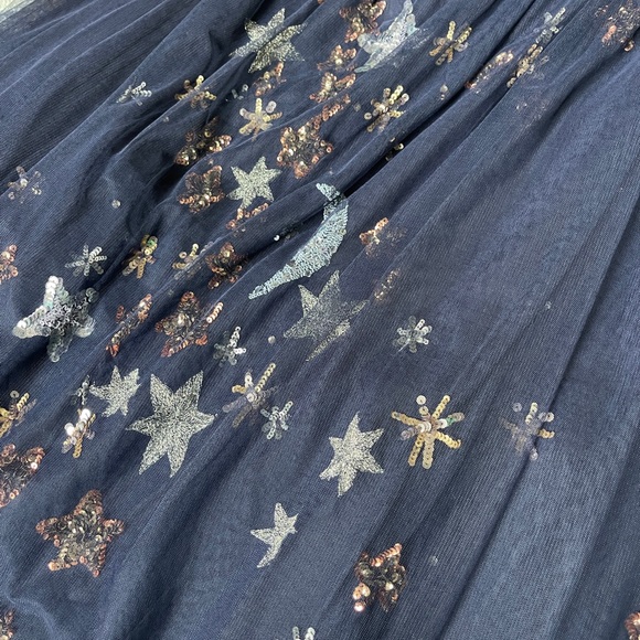 Anthropologie Elegant Navy Starry Skirt - Picture 3 of 4